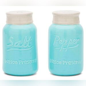 Mason Jar Ceramic Salt and Pepper Shakers